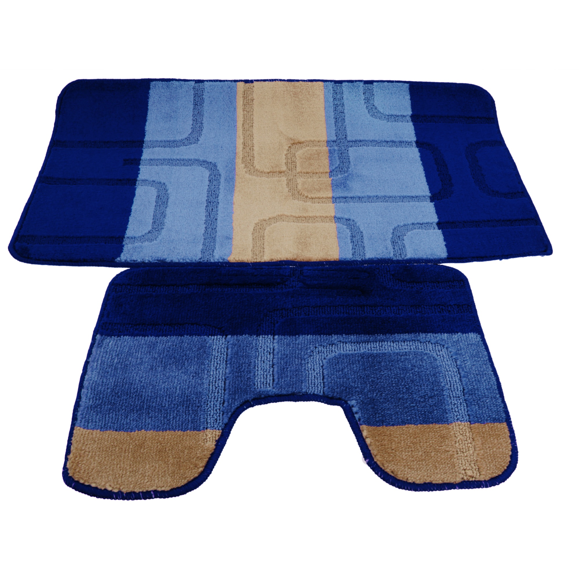 2 Piece Square Design Bath Mat And Pedestal Mat Set (5 Options) eBay