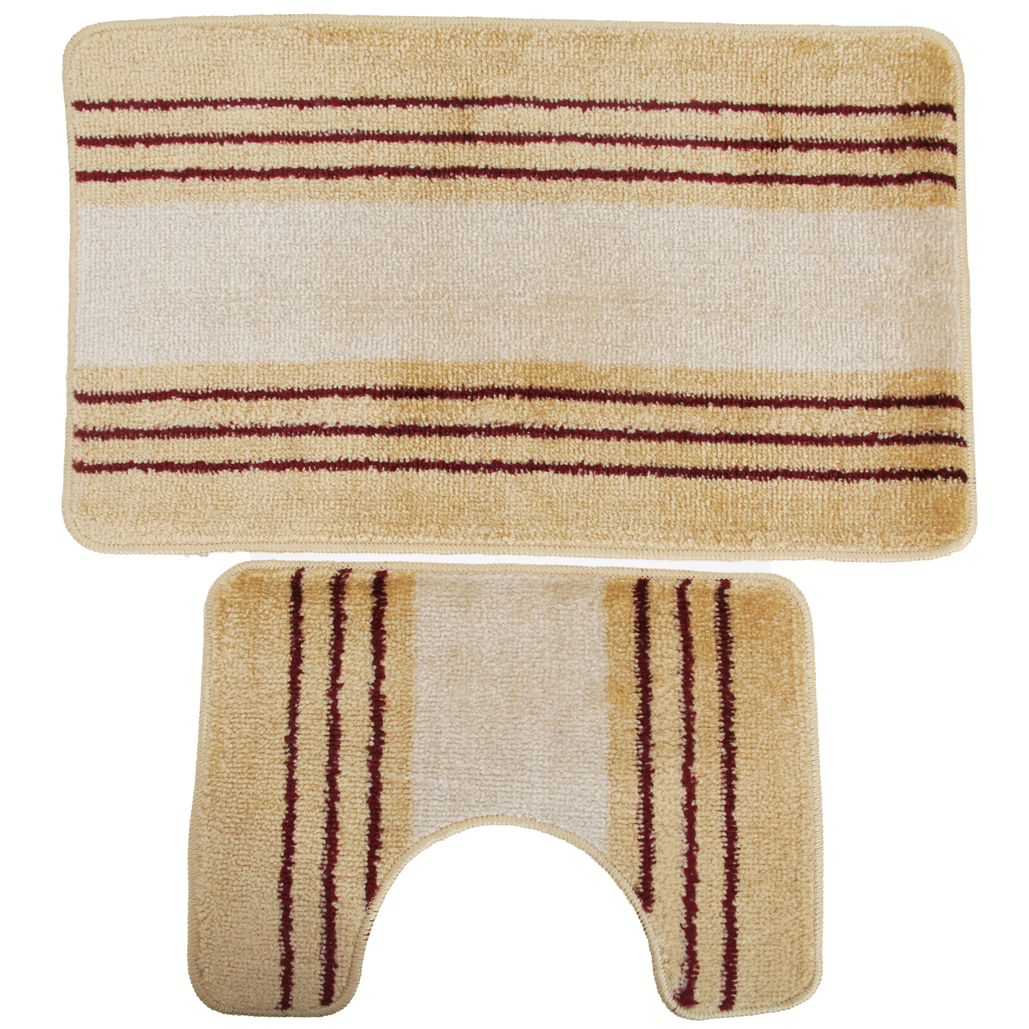 2 Piece Striped Design Bath & Pedestal Bathroom Mat Set eBay