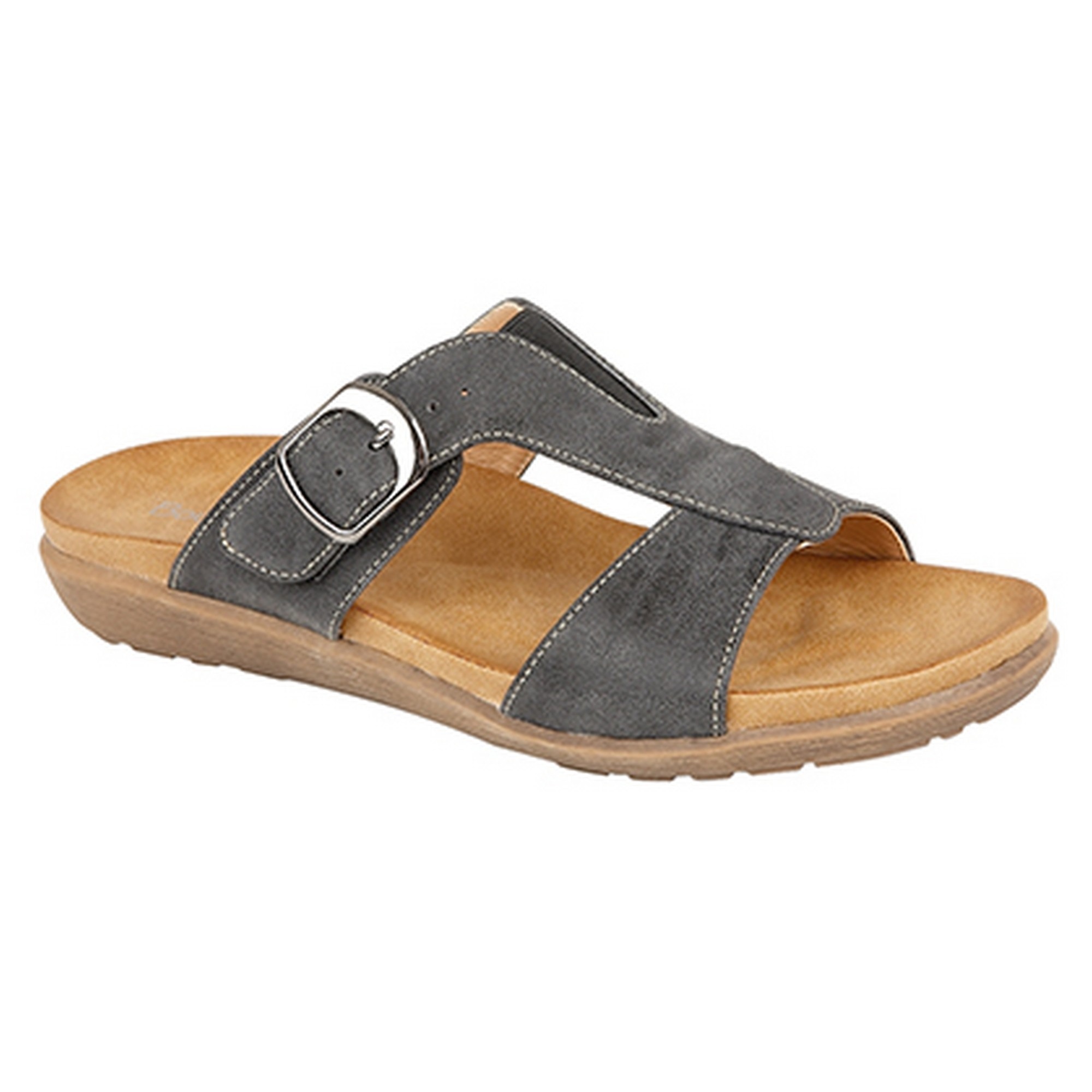 Boulevard Womens/Ladies Buckle Fastening Distressed Mule Sandals eBay