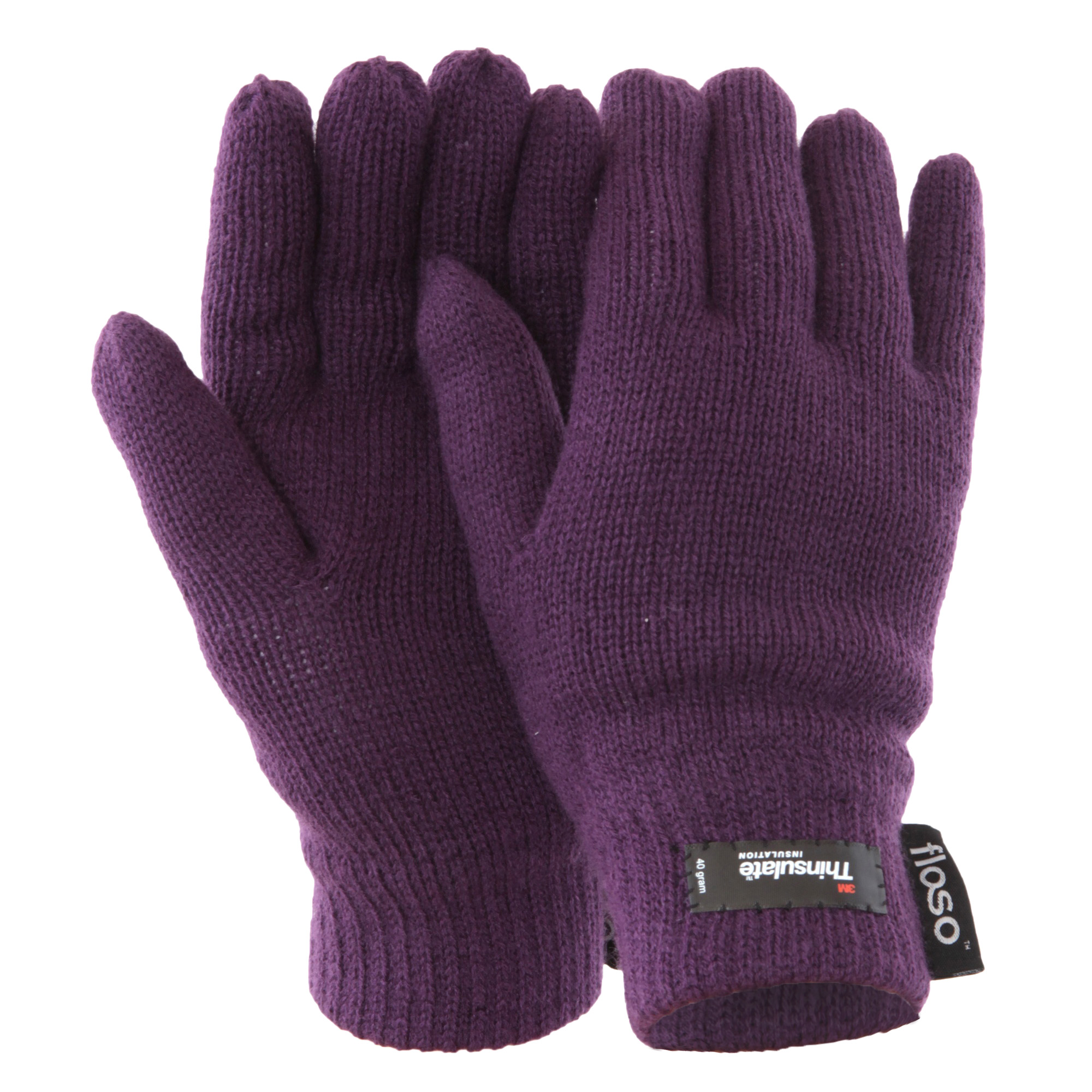 FLOSO Ladies/Womens Thinsulate Thermal Knitted Winter Gloves (3M 40g