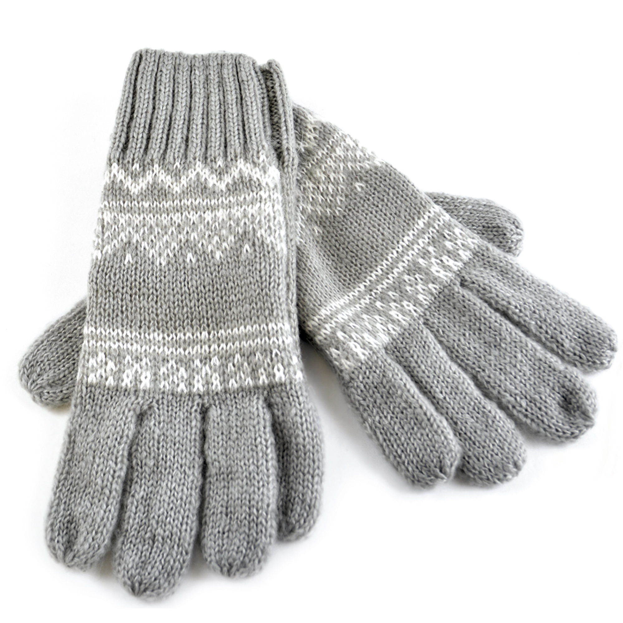 Womens/Ladies Knitted Fairisle Design Winter Gloves 2 Colours 1 Size eBay