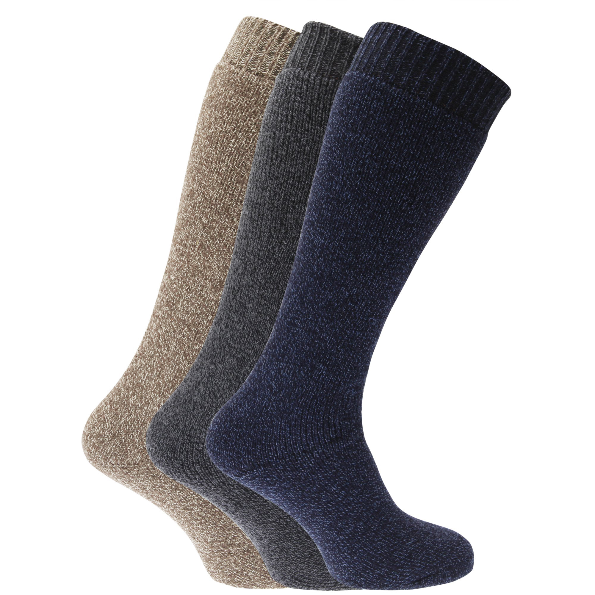 Mens Thermal Wool Blend Long Wellington Boot Socks (Pack Of 3) eBay