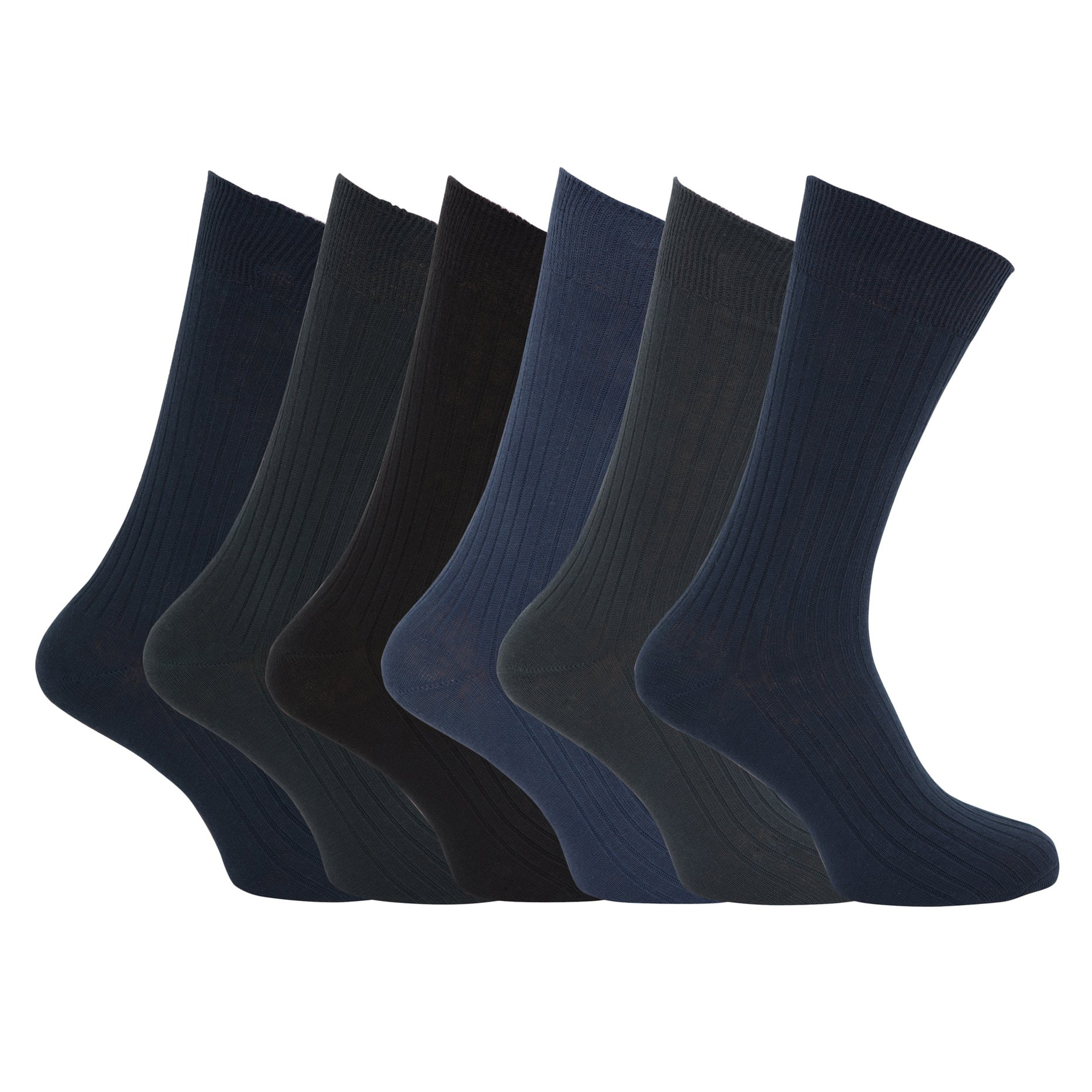 Mens XL Ribbed 100 Cotton Socks Sizes US 12 To 15 (Pack Of 6) eBay