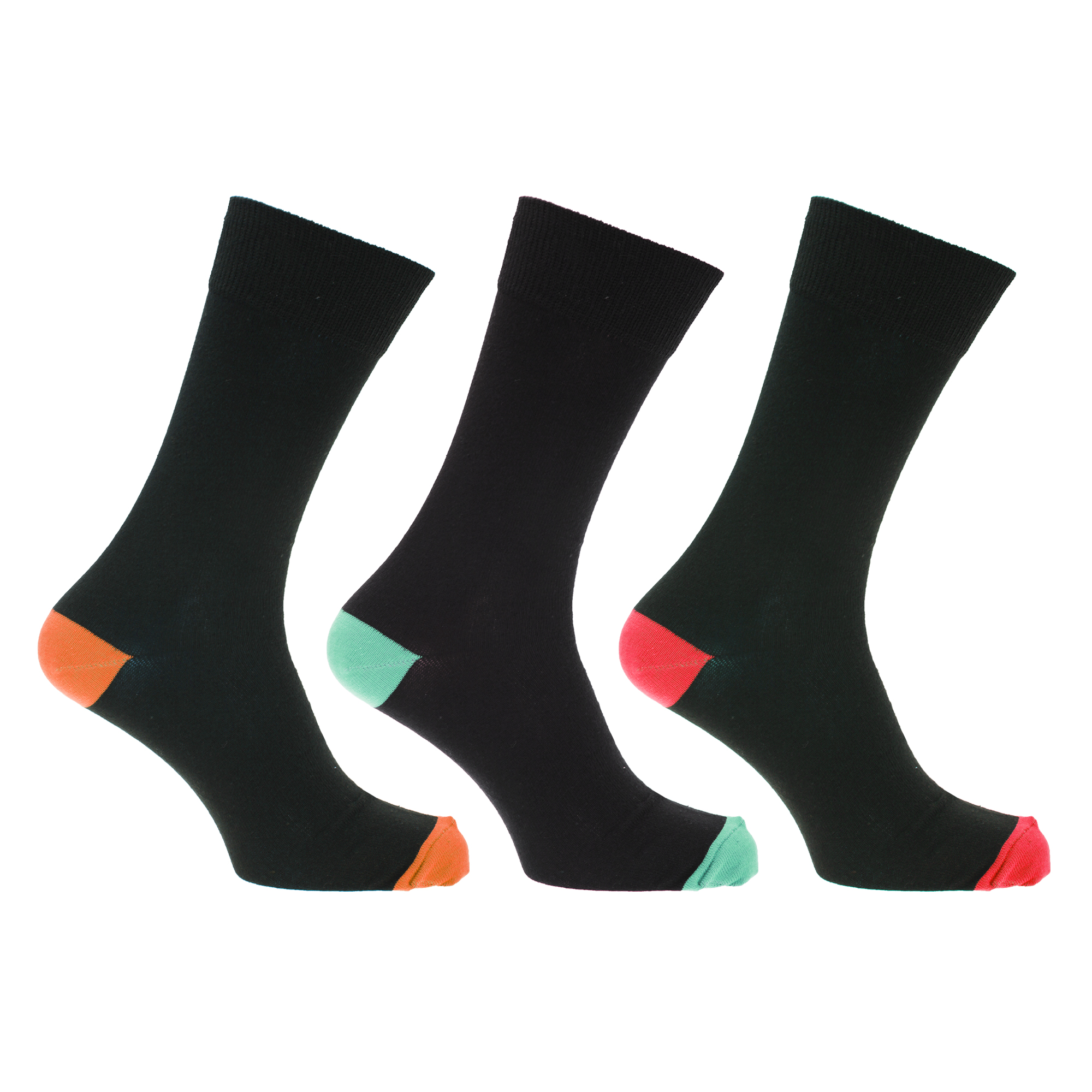 Mens Cotton Rich Contrast Heel And Toe Socks UK 611 (Pack Of 3) eBay