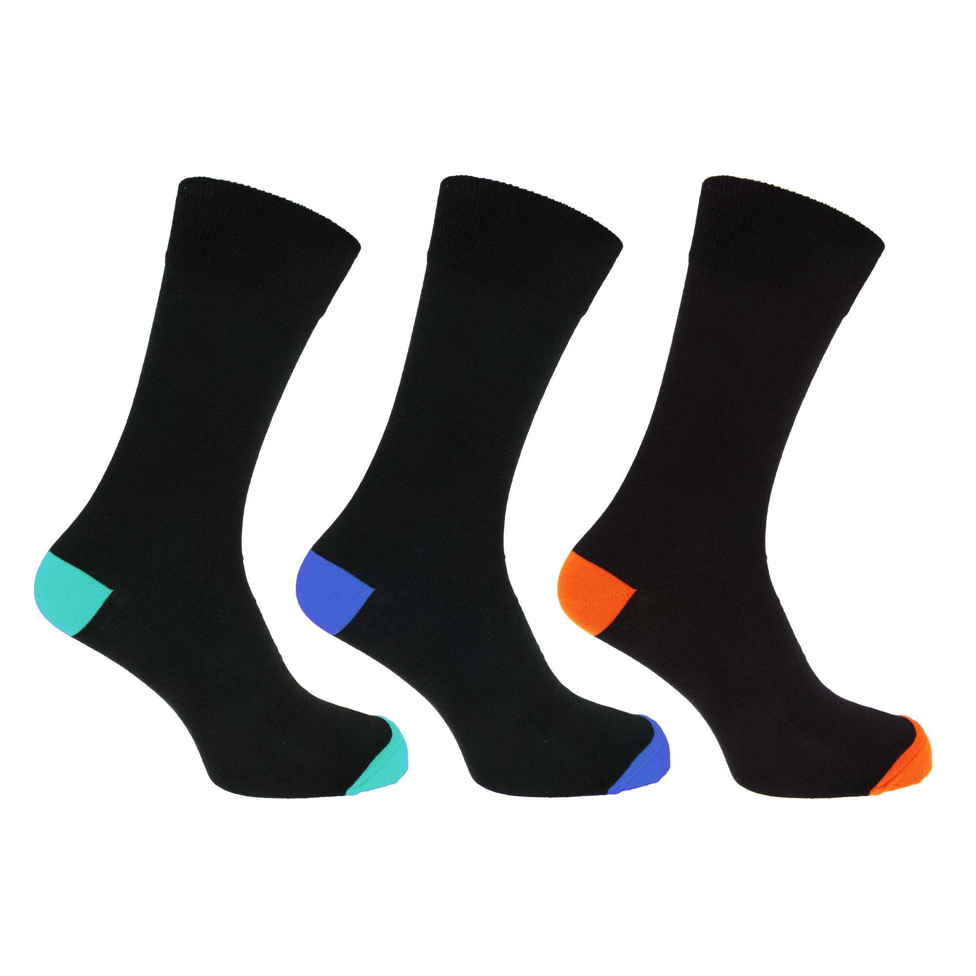 Mens Cotton Rich Contrast Heel And Toe Socks UK 611 (Pack Of 3) eBay