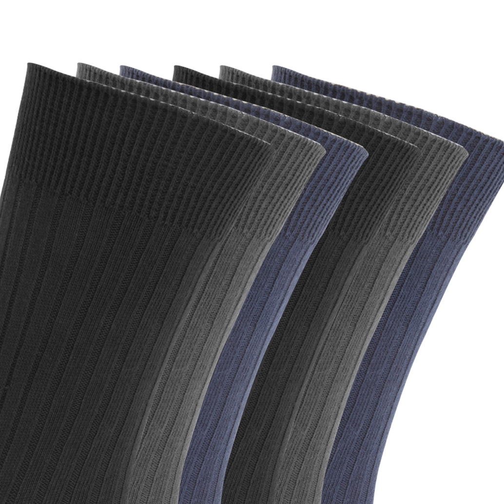 FLOSO Mens Ribbed 100 Cotton Socks (6 Pairs) eBay