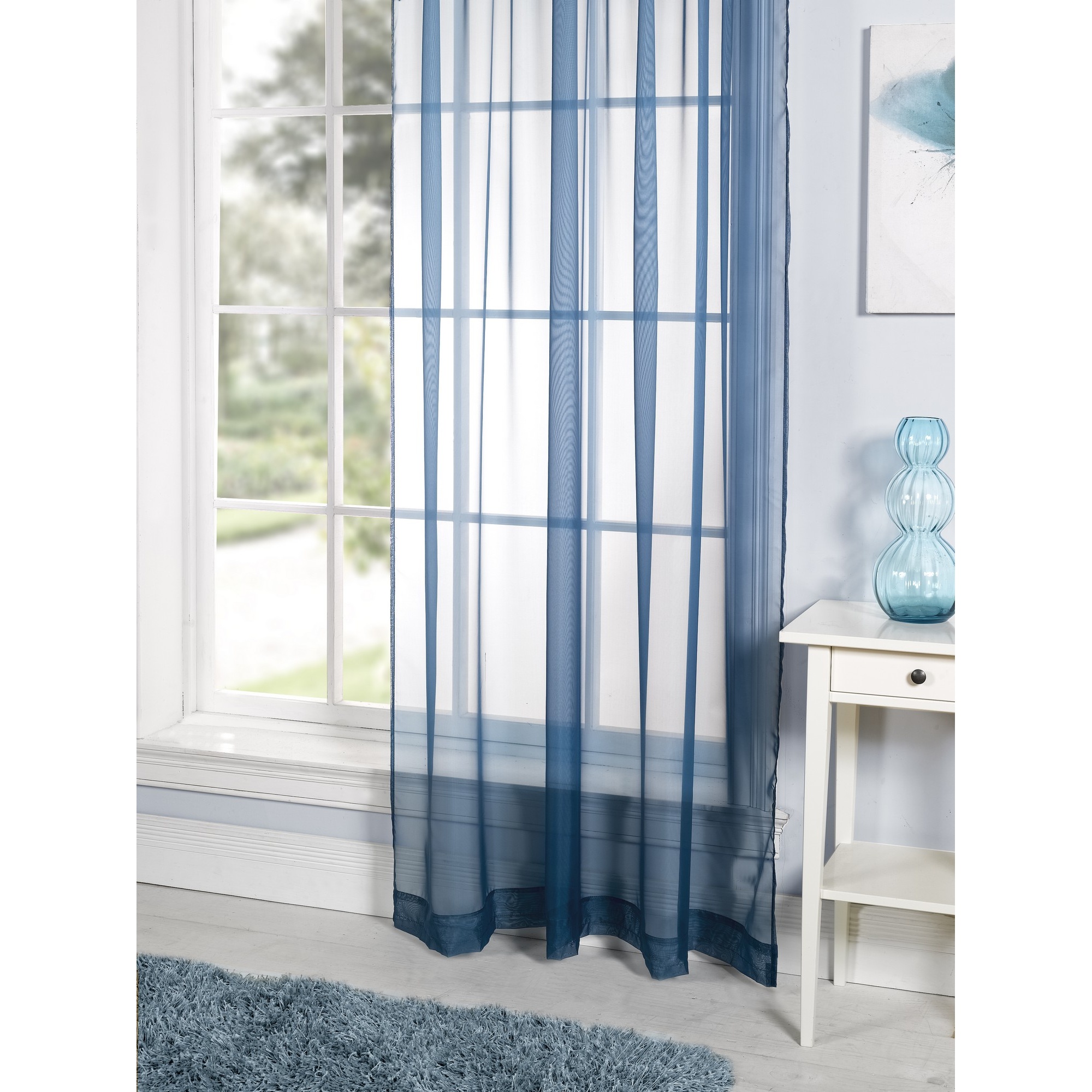 Lucy Plain Coloured Voile Panel Curtain eBay