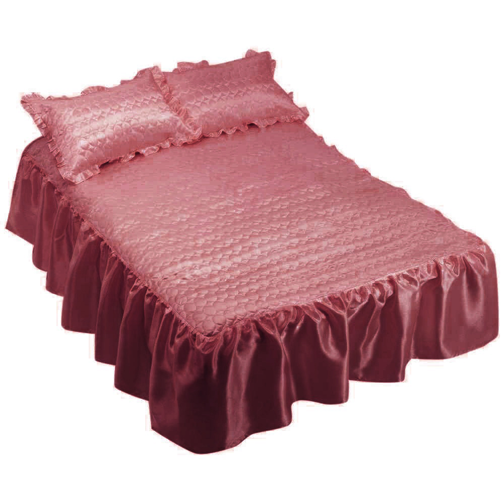 Emma Barclay Ruby Quilted Satin Bedspread And Pillow Shams Bedding Set