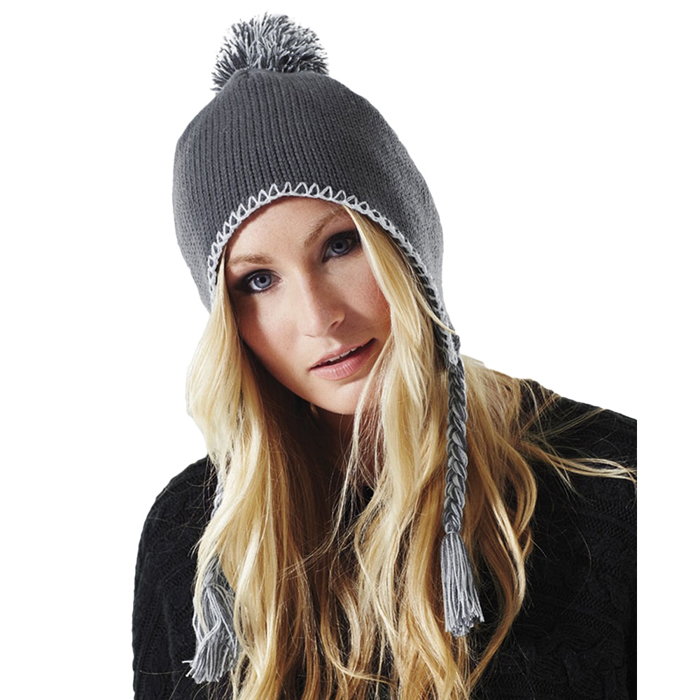Beechfield Unisex Classic Tassel Peru Winter Hat Ski Beanie Snow eBay