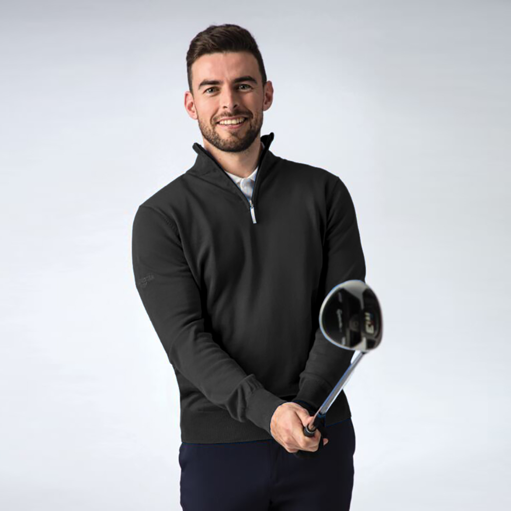 Glenmuir Mens Plain Zip Neck Cotton Golf Sweater/Jumper eBay