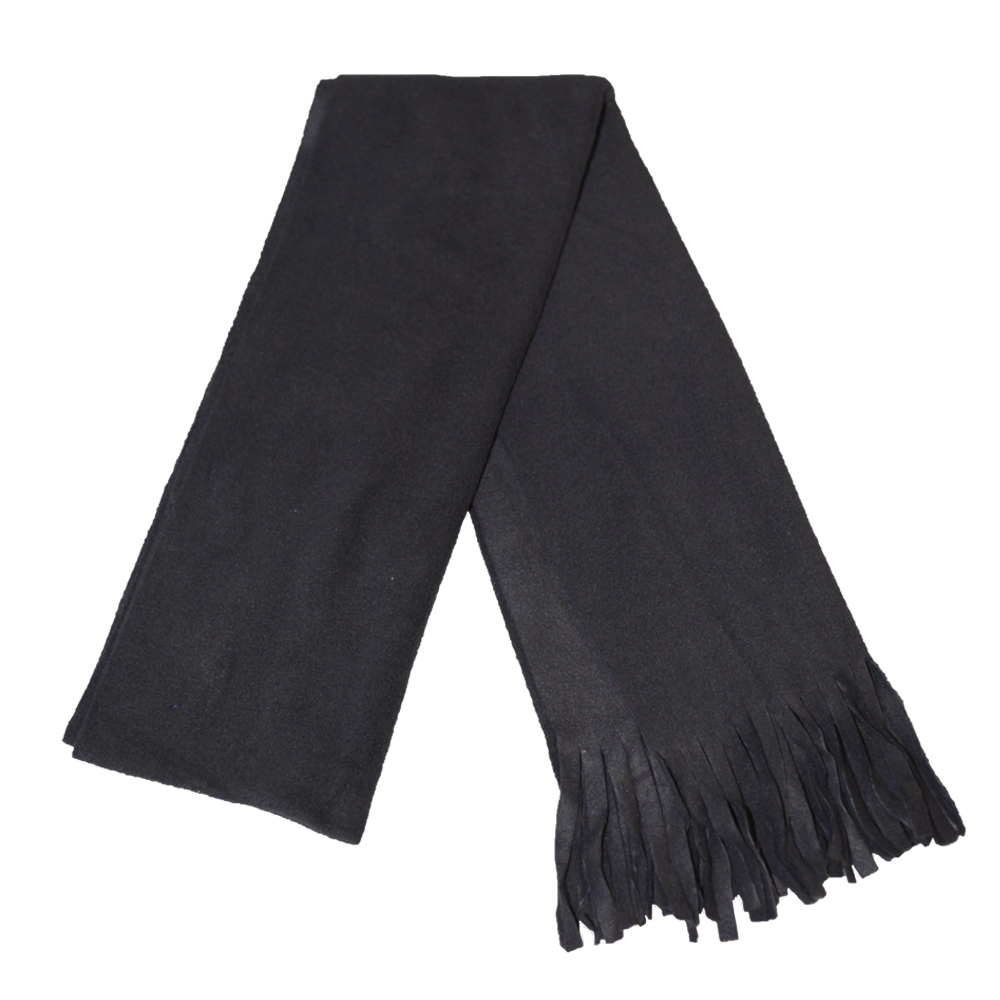 FLOSO Ladies /Womens Plain Thermal Fleece Winter/Ski Scarf with Fringe