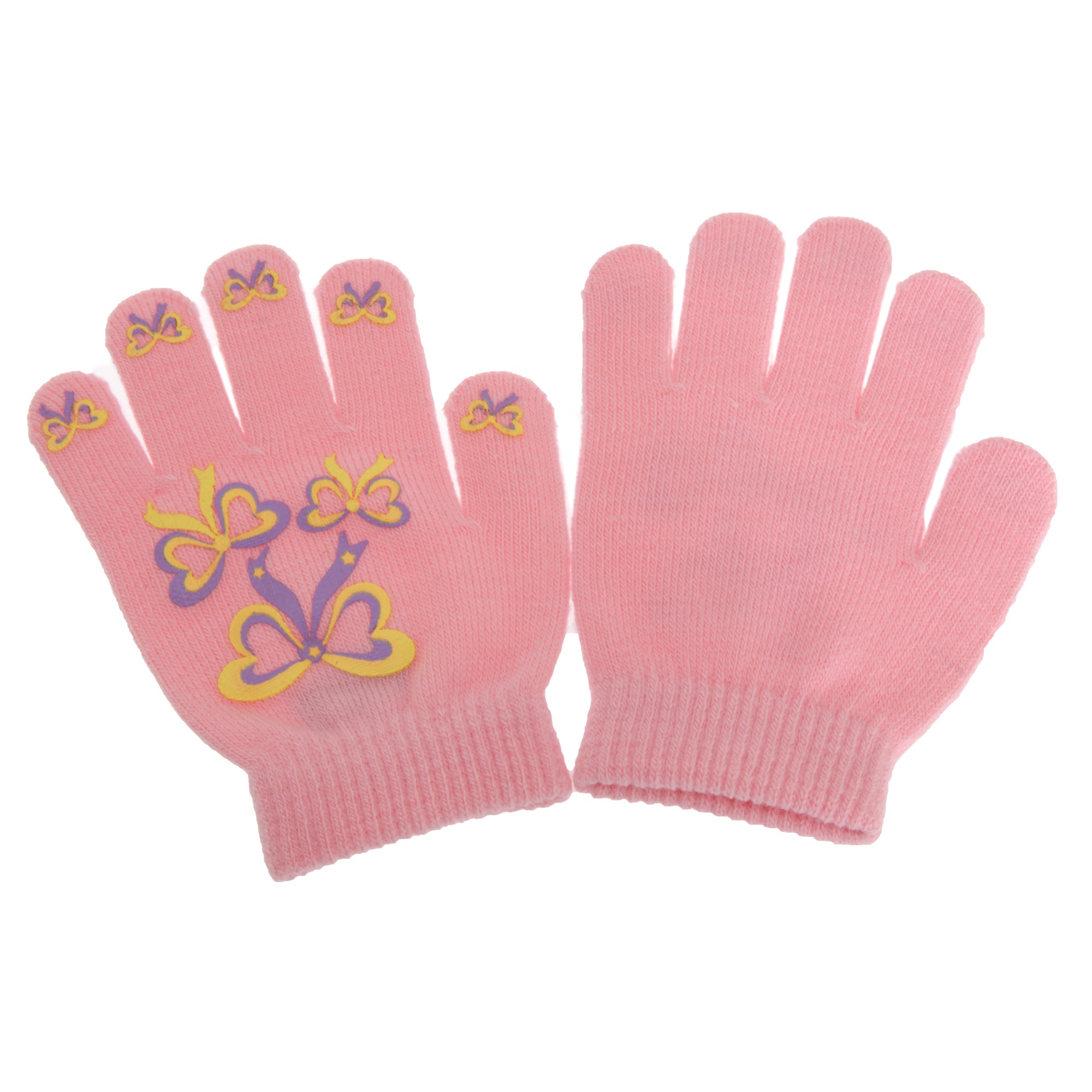 Childrens /Kids Girls Winter Warm Rubber Grip Print Magic